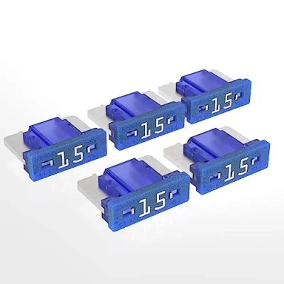 Afbeelding van AUPROTEC Mini LP autozekeringen, platte steekzekeringen 2A 30A keuze: 15 A, blauw, 5 stuks