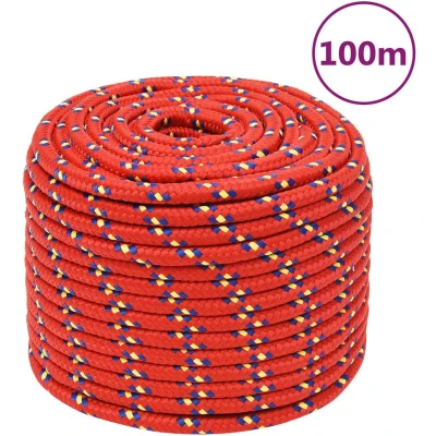 Afbeelding van vidaXL Boottouw 14 mm 100 m polypropyleen rood