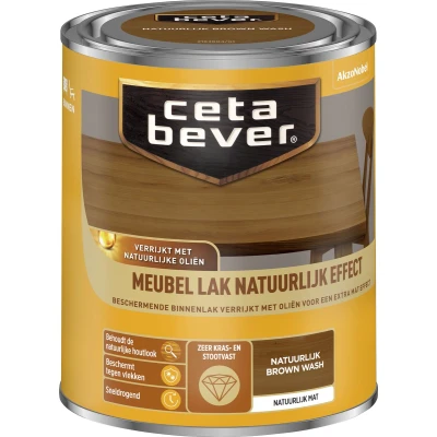 Afbeelding van Ceta Bever Meubellak Natuurlijk Effect Brown Wash Blanke lak &amp; Beits