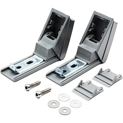 Afbeelding van reparatieset voor koelkastscharnieren, compatibel met Liebherr 9590178 zoals 9590190, zilver, kunststof, metaal