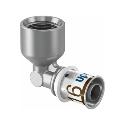Afbeelding van Uponor S Press Plus perskoppeling 1/2&quot; binnendraad x Ø16 knie. Artikelnr: 1070539