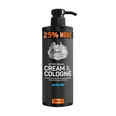 Afbeelding van The Shave Factory Cream &amp; Cologne 2in1 500ml SAPPHIRE