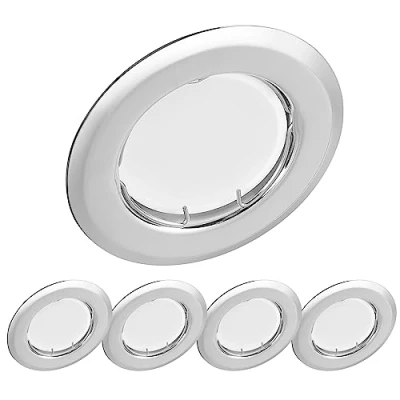 Afbeelding van 5x LED inbouwspots rond chroom 3 Watt 230V dimbaar Ø 52 71 mm gatmaat inbouwspot plafond spot inbouwverlichting (warm wit 3000K)