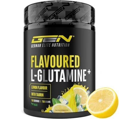 Afbeelding van Gearomatiseerd L Glutamine Poeder 750 g Ultrafijne met extra Taurine Gemicroniseerde Smaak Suikervrij &amp; Zeer Goed Oplosbaar Veganistisch (Lemon)