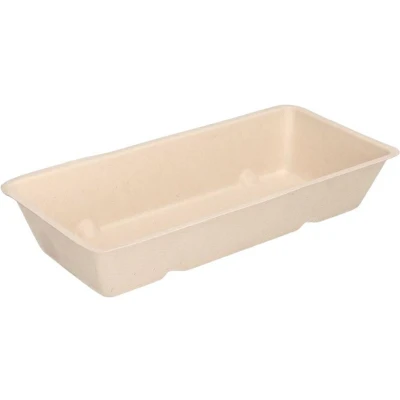 Afbeelding van 50x Suikerriet Snackbakjes Bagasse Patatbak A18 Bruin (krimp)