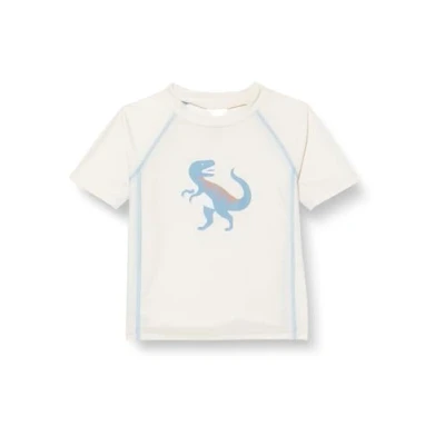 Afbeelding van Playshoes Dino beschermend overhemd voor baby&#039;s, uniseks, ecru korte dino, 110 116