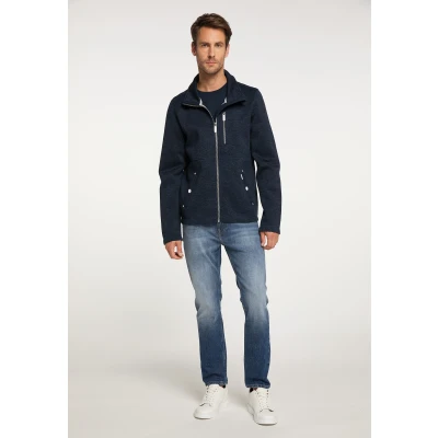 Afbeelding van Gebreid fleecejack DREIMASTER XL / Marine Melange 100% Polyester