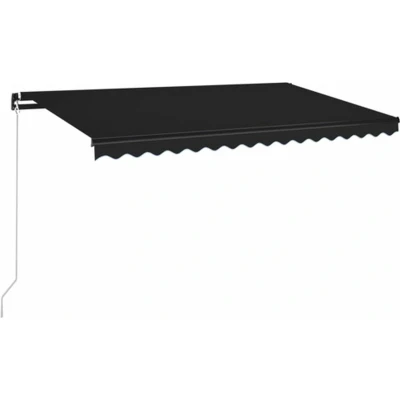 Afbeelding van vidaXL Luifel handmatig uittrekbaar met LED 400x350 cm antracietkleur