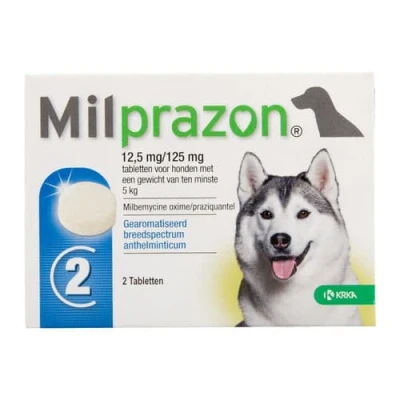 Afbeelding van Milprazon Wormtabletten Hond 12,5mg/125mg Groot 48 tabl