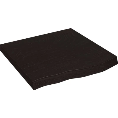 Afbeelding van vidaXL Wastafelblad 60x60x(2 6) cm behandeld massief hout donkerbruin