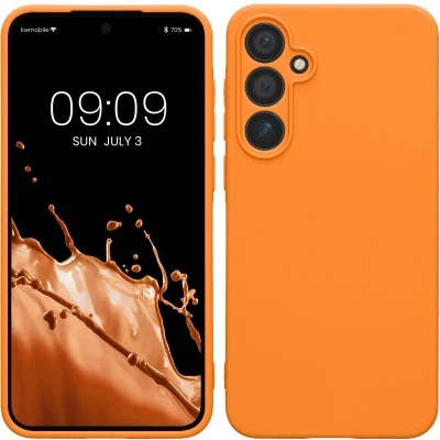 Afbeelding van kwmobile telefoonhoesje geschikt voor Samsung Galaxy A55 5G Hoesje smartphone Precisie camera uitsnede In fruitig oranje