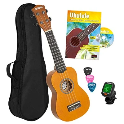 Afbeelding van Cascha HH 3973 sopraan ukelele set geel (4 talig)