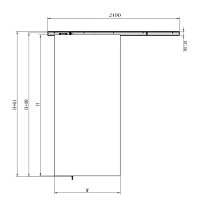Afbeelding van Schuifdeursysteem Modern Zwart 240cm