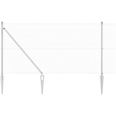 Afbeelding van vidaXL Gelaste Draad Heck met 13 Spike Palen 1.4x25 m Gegalvaniseerd Staal