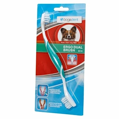 Afbeelding van Bogar bogadent® Ergo Dual Brush Dubbele tandenborstel voor honden Verkrijgbaar in 2 maten MINI