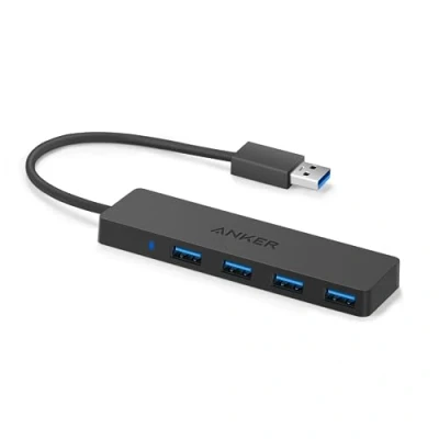 Afbeelding van Anker 4 poorts USB 3.0 ultra platte data hub, geschikt voor Macbook, Mac Pro/mini, iMac, Surface Pro, XPS, Notebook PC, Flash Drives, Mobile HDD, en meer