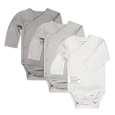 Afbeelding van LaLoona Babybody met lange mouwen, 3 delig, katoen, knopen, Oeko Tex Standard 100, Natuurlijk., 62 68