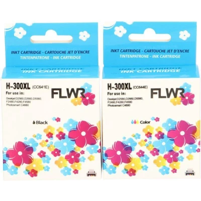 Afbeelding van FLWR HP 300XL Multipack zwart en kleur cartridge
