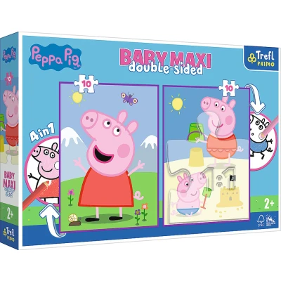 Afbeelding van Trefl Dubbelzijdige puzzel 2x10 Elementen Baby Maxi Peppas Zonnige Dag 4in1 (10 onderdelen)