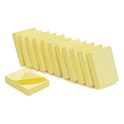 Afbeelding van WAYTEX 931640 1200 zelfklevende notities, herplaatsbaar, pastelgeel, 12 blokken à 100 vellen, 3,7 x 5 cm, verticaal, vellen