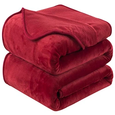 Afbeelding van Plaid Dikke Fleece Deken 230x270 cm Rood Zacht en Warm Dubbele Beddeken Flanellen Sofa Throw Dubbelzijdig Omkeerbaar
