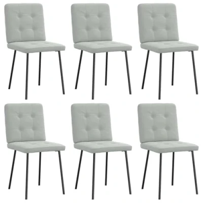 Afbeelding van vidaXL Eetkamerstoelen 6 st fluweel lichtgrijs