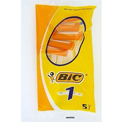 Afbeelding van Originele BIC 1 wegwerp scheermesje, pakket van 5 scheermesjes voor beide mannen/vrouwen