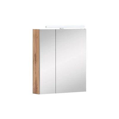 Afbeelding van Schildmeyer Spiegelkast Duo Breedte 60 cm, 2 deurs, ledverlichting, schakelaar /stekkerdoos
