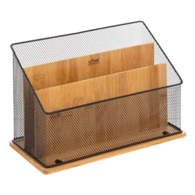 Afbeelding van 5Five lectuurbak/tijdschriftenrek zwart mesh 29 x 14 20 cm tijdschriftenrek