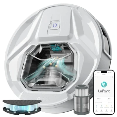 Afbeelding van LEFANT M320 Robotstofzuiger, 6.000 Pa stofzuigerrobot met nauwkeurige navigatieafstand, zichtbaar stofreservoir van 800 ml, 210 minuten, wifi/app, ideaal voor dierenharen, tapijten