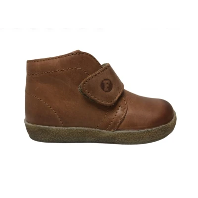 Afbeelding van Falcotto grote velcro effen lederen sneakers Conte cognac mt 19
