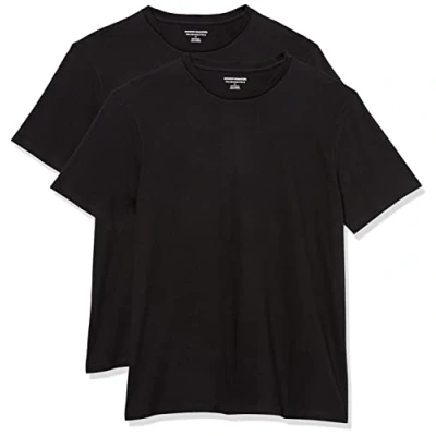 Afbeelding van Amazon Essentials Heren Slim Fit T shirt met korte mouwen en ronde hals, 2 stuks, zwart, S