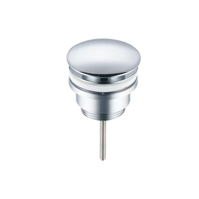 Afbeelding van BALNEO Universele Spoelbakplug Click Cone Pop Up Chroom, Messing, Roestvrij, Waterdicht, Afvoerfitting, 66mm X G1 1/4, Klikklok D Naar de Gootsteen