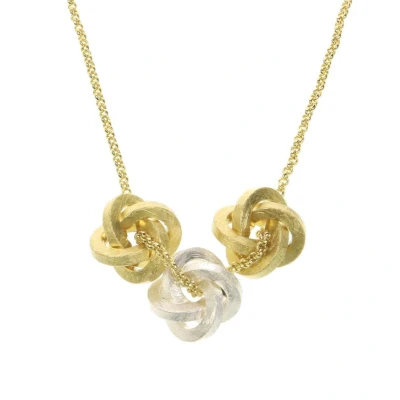 Afbeelding van Behave Ketting goudkleur met 3 knoop hangers