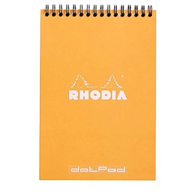 Afbeelding van Rhodia 16503C notitieblok Note Pad (met dubbele spiraal, DIN A5, Dot Grid, 80 g, 14,8 x 21 cm, vellen) 1 stuk, oranje