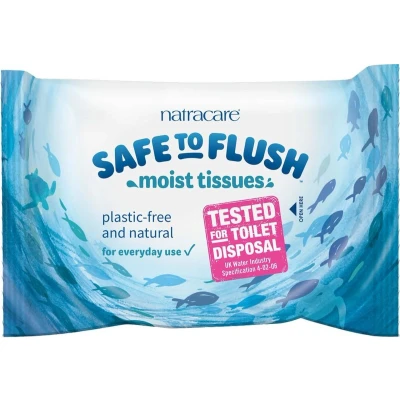 Afbeelding van Natracare Safe to Flush Vochtig Toiletpapier 30ST