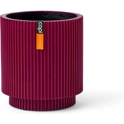 Afbeelding van Capi Europe Vaas cilinder Groove Colours 15x17 Paars