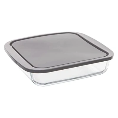 Afbeelding van 5Five Ovenschaal met deksel borosilicaat glas vierkant 1.8 Liter 22 x 5 cm