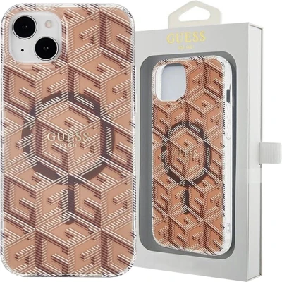 Afbeelding van Guess IML GCUbe MagSafe hoesje voor iPhone 15/14/13 bruin
