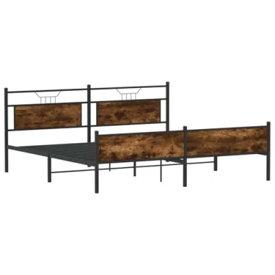 Afbeelding van vidaXL Bedframe zonder matras metaal gerookt eikenkleurig 160x200 cm