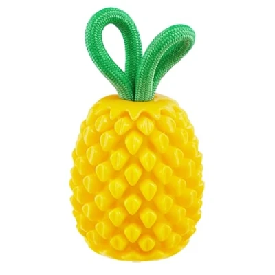 Afbeelding van Outward Hound Planet Dog Dental Ananas Chew Toy en Interactieve Traktatie Stuffer Duurzaam Hondenspeelgoed Vulbaar Hondenspeelgoed, Geel