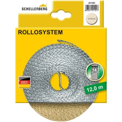 Afbeelding van Schellenberg 41101 Rolluikband Mini 14 mm, 12 m, beige