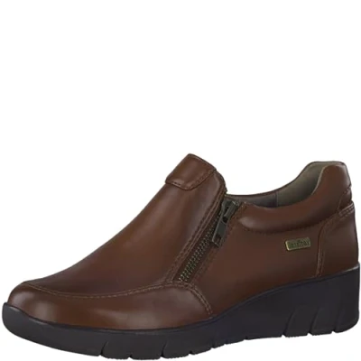 Afbeelding van Jana Softline 8 24663 41 comfortabele extra brede schoen sportieve alledaagse schoenen vrije tijd slippers, cognac, 42 EU Breed