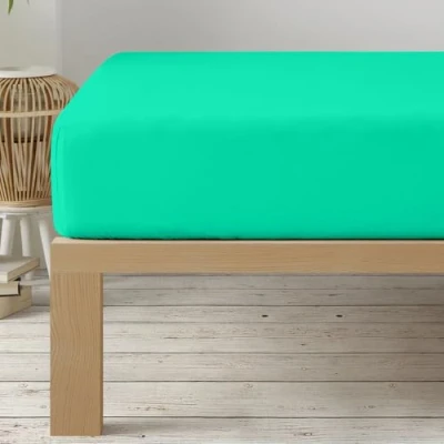 Afbeelding van Degrees Home Collection Hoeslaken 135 x 200 33 cm, verstelbaar, tot cm matras, geborstelde microvezel, voor bed met groen
