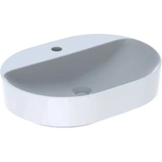 Afbeelding van Geberit VariForm opzetwastafel ellips wit (60 x 45 cm) 1 kraangat,