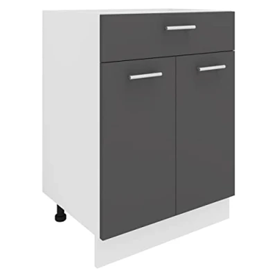 Afbeelding van Esilo keuken onderkast 60 cm 2 deuren, 1 ladewit, grijs.