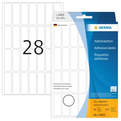 Afbeelding van Etiket HERMA 10605 13x40mm verwijderbaar 896stuks
