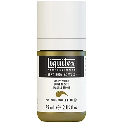 Afbeelding van Liquitex 1959530 Professional Acrylfarbe Soft Body Künstlerfarbe in cremiger deckender Konsistenz, hohe Pigmentierung, lichtecht &amp; alterungsbeständig, 59ml Flasche Bronzegelb