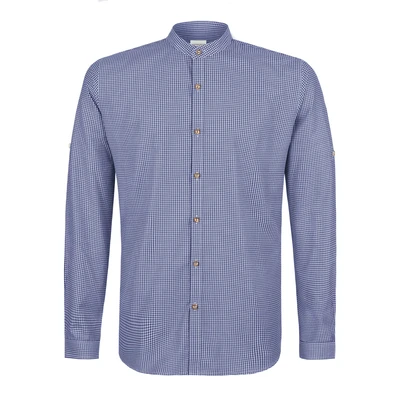 Afbeelding van STOCKERPOINT Klederdracht overhemd &#039;Marius&#039; lichtblauw / donkerblauw wit