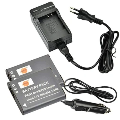 Afbeelding van DSTE® Vervangende batterij en DC16E reisoplader compatibel met Olympus Li 90B SH 1 50 iHS 60 SP 100 100EE Tough TG 2 3 XZ camera als 92B